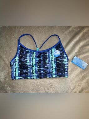 Aspire Blue & Green Camo Sports Bra